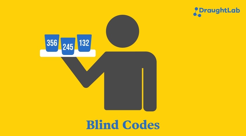 Illustration of three taste-panel samples labeled with blind codes.