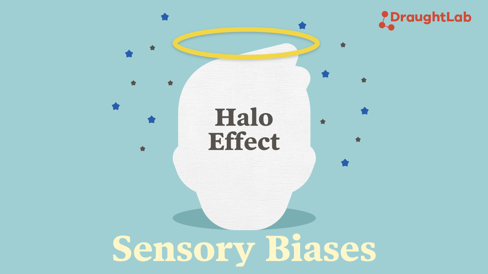 Illustration about the halo effect and sensory biases.