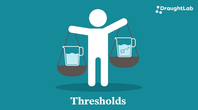 Illustration of a person weighing two sensory threshold samples.