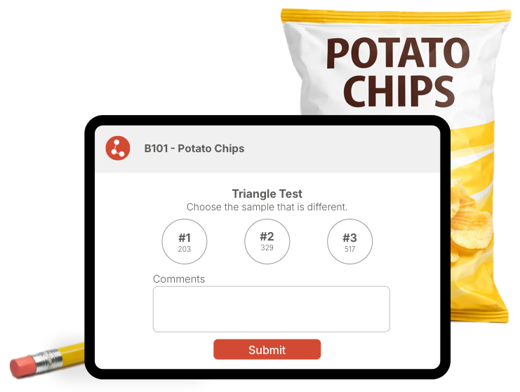 Pro Sensory tasting session interface shown on a tablet beside a beverage